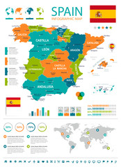 Spain map - infographic set