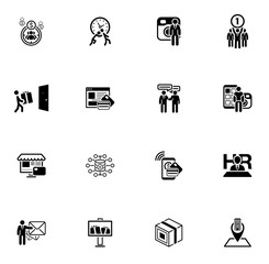 Flat Design Business Icons Set.
