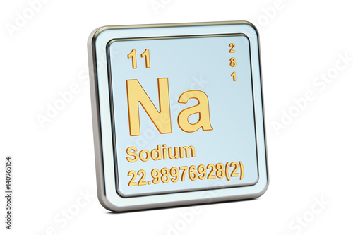 Na natrium "Sodium Na, chemical element sign. 3D rendering" photo libre de droits