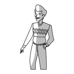 man cartoon icon over white background. vector illustration