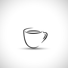 Coffee cup line style vector logo Cup icon illustration coffee logo