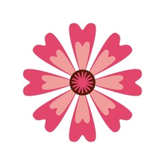 beautiful flower icon over white background. colorful design. vector illustration