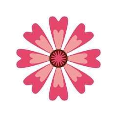 beautiful flower icon over white background. colorful design. vector illustration