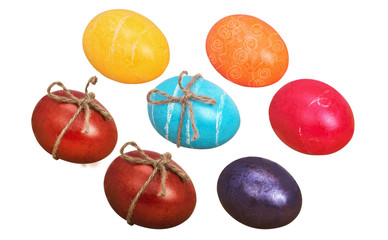 colors eggs isolated on white background