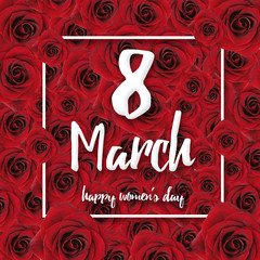 Międzynarodowy Dzień kobiet, szczęśliwy dzień kobiet, 8 marca, Symbol, Rose, kwiaty, różowy, kwiatu, karty z pozdrowieniami. - obrazy, fototapety, plakaty