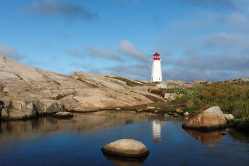 Lighthouse at Peggys Cove Sunrise, Nova Scotia, Canada