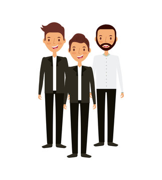 group of men cartoon icon.  teamwork concept. over white background. colorful design. vector illustration