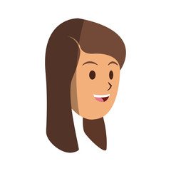 woman face cartoon icon over white background. colorful design. vector illustration