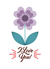 happy mother's day card with beautiful flower icon over white background. colorful design. vector illustration