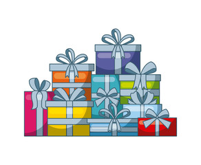 gift boxes over white background. colorful design. vector illustration