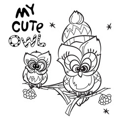 Pretty Owl on tree branch