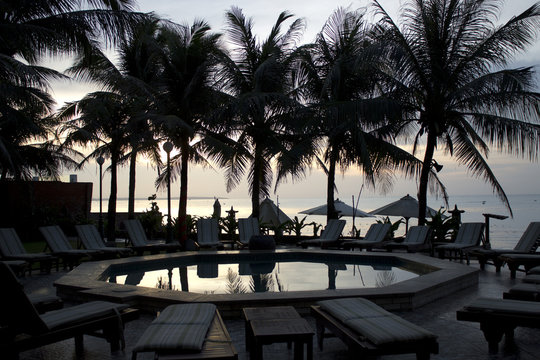 the pool at the hotel