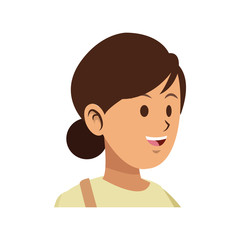 happy woman cartoon icon over white background. colorful design. vector illustration