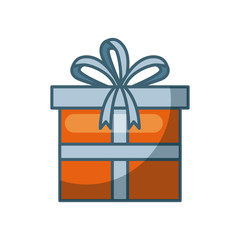 gift box icon over white background. colorful design. vector illustration