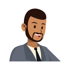 businessman cartoon icon over white background. colorful design. vector illustration