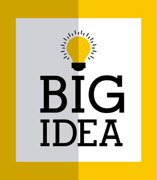 bulb light icon over white background and yellow frame. big idea concept. vector illustration