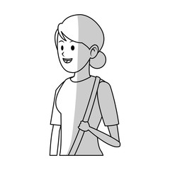 happy woman cartoon icon over white background. vector illustration