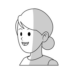 Obraz na płótnie Canvas woman face cartoon icon over white background. vector illustration
