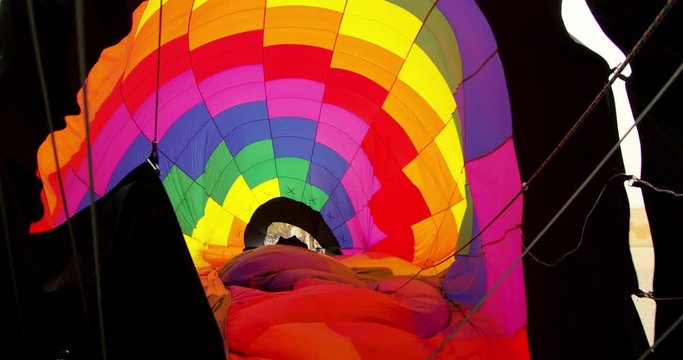 Interior of deflated hot air balloon, medium