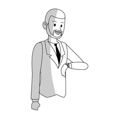 businessman cartoon icon over white background. vector illustration