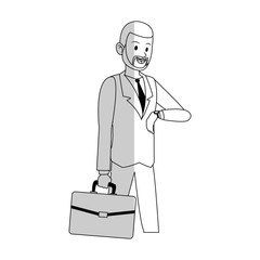 businessman cartoon icon over white background. vector illustration