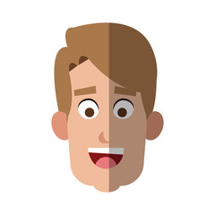 happy man cartoon icon over white background. colorful design. vector illustration