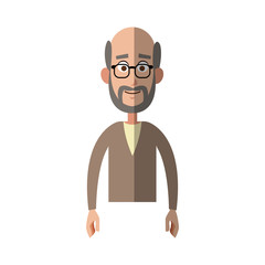 happy old man cartoon icon over white background. colorful design. vector illustration