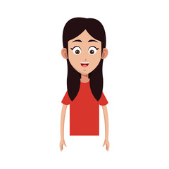 happy girl cartoon icon over white background. colorful design. vector illustration