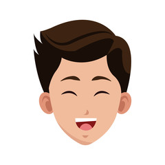 happy boy cartoon icon over white background. colorful design. vector illustration