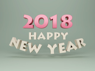 New Year 2018 - 3D Rendered Image