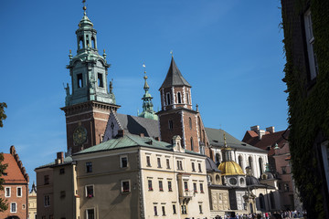 Obraz premium Royal Wawel Castle and Cathedral with its lovley Garden filled with Flowers in Krakow Poland