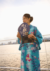 Young woman in yukata