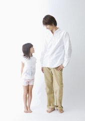 Father and daughter talking