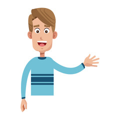 happy man wearing casual clothes  over white background. colorful design. vector illustration