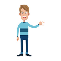happy man wearing casual clothes  over white background. colorful design. vector illustration