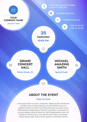 Business graphics brochures. template, flyers and prints, blue violet colorful vector design.