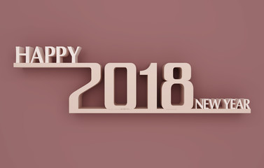 New Year 2018 - 3D Rendered Image