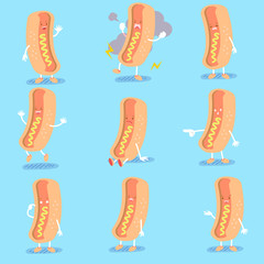 cute cartoon hot dog