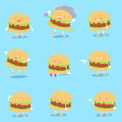cute cartoon hamburger