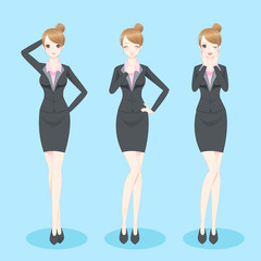 businesswoman do different gesture