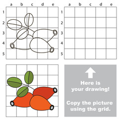 Copy the image using grid. Cartoon berries.