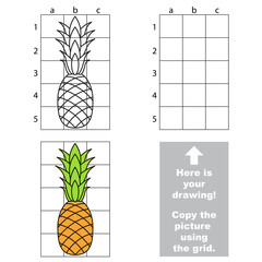 Copy the image using grid. Pineapple