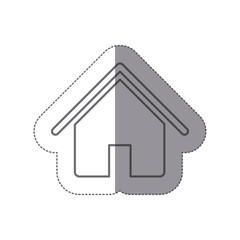 sticker silhouette house icon flat design vector illustration