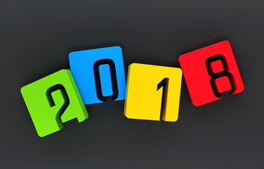 New Year 2018 - 3D Rendered Image