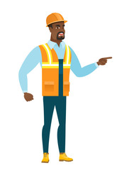 Furious builder screaming vector illustration.