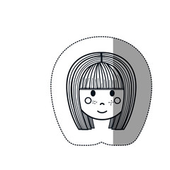 girl cartoon icon over white background. vector illustration