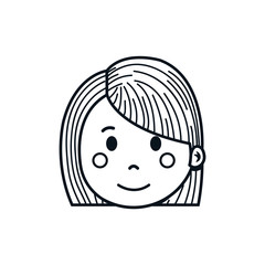 girl cartoon icon over white background. vector illustration
