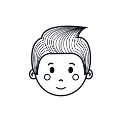 cute boy cartoon icon over white background. vector illustration