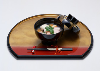 Rice cakes boiled with vegetables