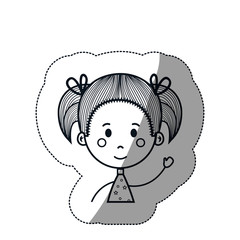 girl cartoon icon over white background. vector illustration